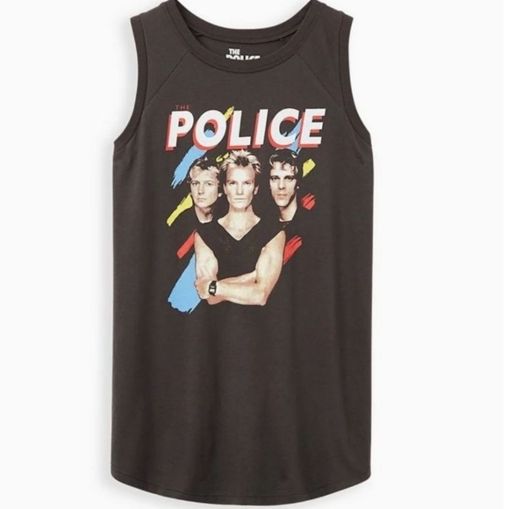 Torrid The Police Band Tank Top Womens 4X Black Graphic Sleeveless Plus Size